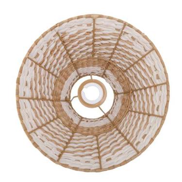 Imagem de Zerodis Abajur Decorativo de Palheta Tecido à Mão para Lâmpada de Mesa E27 E14 Abajur de Tecido à Mão Minimalista Luz Ambiente Quente Decoração Rústica Moderna de Fazenda (Tipo 1)
