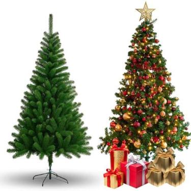 Imagem de Árvore de Natal 2,1m Pinheirinho Verde Luxo com 1000 Galhos para Decoração Natalina Premium