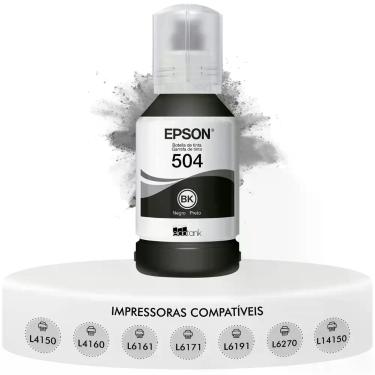 Imagem de Refil Garrafa de Tinta Original Epson EcoTank T504 T504120 Preto Compa