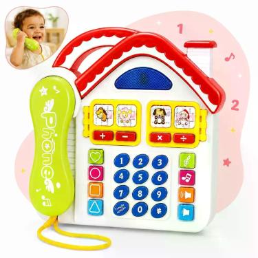Imagem de Telefone Infantil Divertido Brinquedo Musical com Luz e Som Celular de