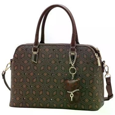Imagem de Bolsa Feminina Resistente Detalhe Chaveiro Ursinho Chenson, Cafe, UN