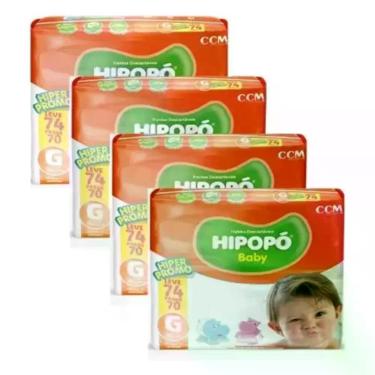 Imagem de Fralda infantil Hipopo 4 Pacotes Hiper Tamanho G - 296 Unidades