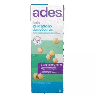 Imagem de Bebida Vegetal Ades Soja Zero Adição de Açúcares 1 Litro