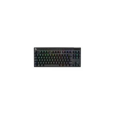Imagem de Teclado Gamer Sem Fio Logitech G Pro X com design TKL, Layout US, RGB LIGHTSYNC e Switch Exclusivo GX Brown Tactile, Preto- 920-012127
