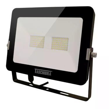 Imagem de Refletor Taschibra Led Tr Slim 50W Luz Branco Fria 6500K Preto 110V