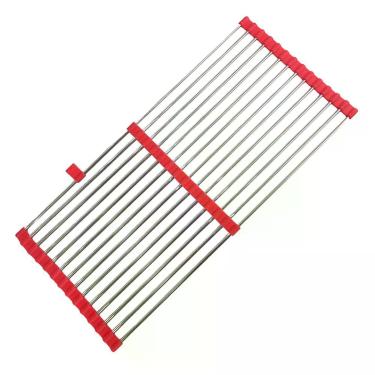 Imagem de Escorredor Esteira Extensivo Silicone Inox Cuba Pia Cozinha