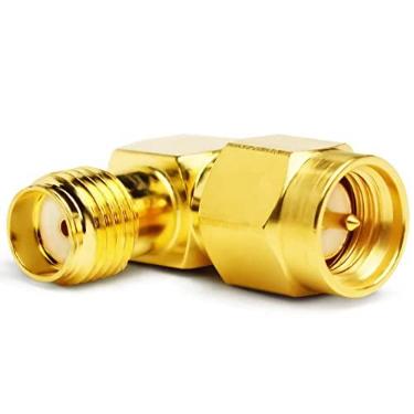 Imagem de TOJOIN Conector adaptador coaxial RF adaptador de ângulo reto 90 graus SMA macho para SMA fêmea DC-8GHZ 50ohm para cabo RF, antena de acoplador, rádio amador, Wi-Fi, 2 peças