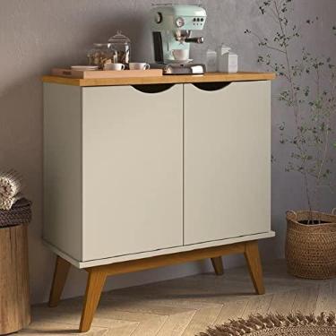 Imagem de Balcão Buffet Aparador 2 Portas Retrô Prism Cinamomo/Off White Patrimar