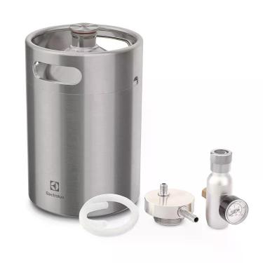 Imagem de Barril De Chopp Electrolux Mini Keg 5l Inox Com Conectores Para Torre De Chopp