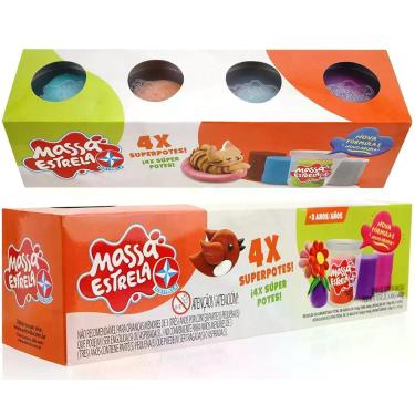 Imagem de Massinha De Modelar 4x Super Potes Coloridos Massa Estrela