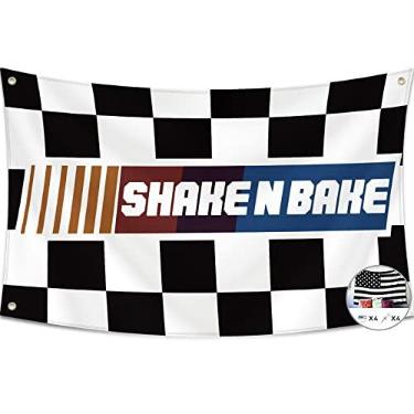 Imagem de Bandeira Shake N Bake Bandeira Talladega Noites 3 x 1,5 m, bandeiras divertidas com resistência a UV, desbotamento e durável, bandeira de parede com ilhós de latão para dormitório de faculdade, ao ar livre, festas, quarto, decoração