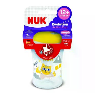 Imagem de Copo Infantil NUK Evolution Action com Canudo Tampa Antivazamento 230m