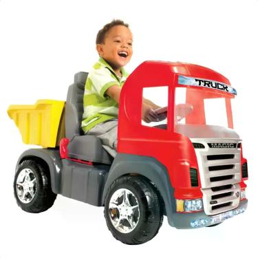 Imagem de Mini Caminhão Infantil Truck Pedal Vermelho Com Luz e Som - Magic Toys