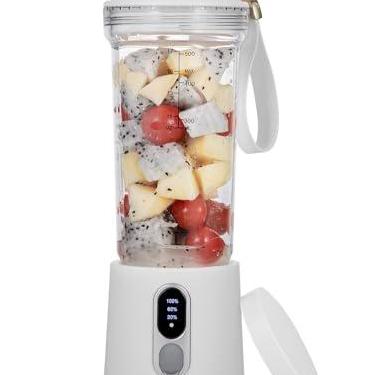Imagem de Liquidificador portátil de 500 ml para shakes e smoothies, recarregável por USB-C de 4000 mAh, 6 lâminas de aço inoxidável, liquidificador pessoal de viagem sem fio para academia, cozinha, uso ao ar