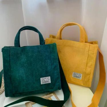 Imagem de Bolsa Sacola Feminina Transversal Saco Veludo Multiuso - Alwy, Amarelo