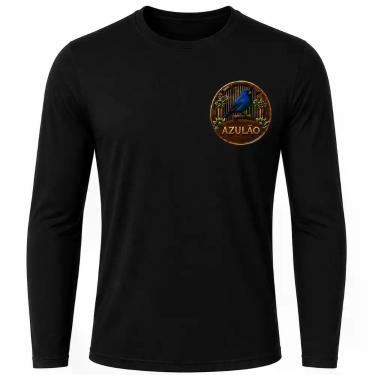 Imagem de Camisa Uv +50 Pássaro Azulão - Proteção Solar cor:PretoTamanho:GG - Ge