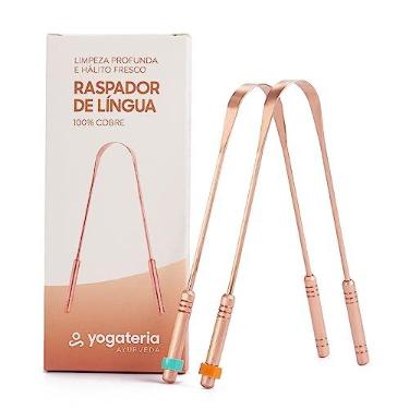 Imagem de YOGATERIA Kit limpador Raspador de língua Cobre Ayurvédico 100% Puro | Elimina o Mau Hálito Toxinas e Resíduos | Fácil de limpar | Antibacteriano Higiênico e Durável (2 Unds)