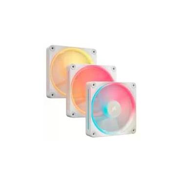 Imagem de Kit com 3 Ventoinhas Corsair LX-R RGB Series, iCUE LINK LX120-R RGB, 120mm, Branco - CO-9051054-WW
