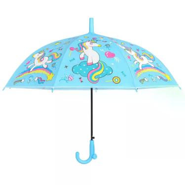 Imagem de Guarda-Chuva Infantil Unicórnio Automático com Apito 77x59cm - Facinat