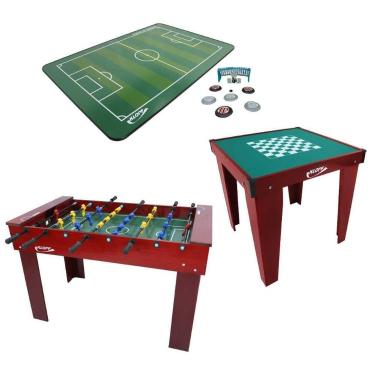 Imagem de Combo Salão de Jogos Especial Pebolim + Botão + Xadrez 1557 - Esportes