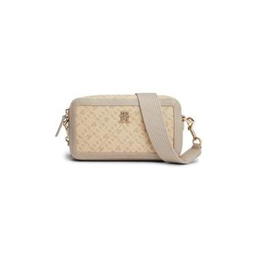 Imagem de Tommy Hilfiger Bolsa transversal de couro Monopoly, Bege, One Size