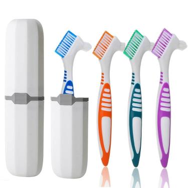 Imagem de Conjunto de Escovas para Dentadura UBLNNFY - 4 Unidades Coloridas