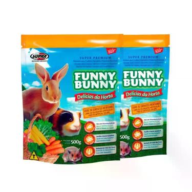 Imagem de 2 Ração Funny Bunny Delícias Da Horta Coelhos - 500 G
