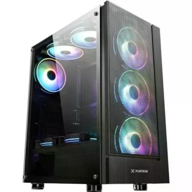 Imagem de Gabinete Gamer Cruiser Mid Tower Atx Acrílico com 3 Fans Rgb Preto Fortrek