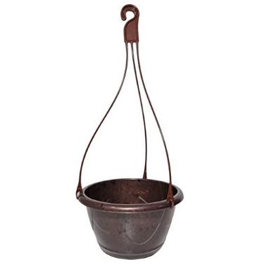Imagem de Bacia 24cm com Haste para Jardim Suspenso Vaso anti-dengue Cor: Marrom