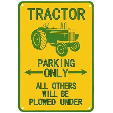 Imagem de ELLASSAY Placa de estanho de trator Flytime apenas todos os outros serão arados sob jardim ao ar livre metal vintage garagem placas de parede decoração retrô estrada país 20 x 30 cm