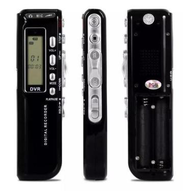 Imagem de Gravador De Voz Digital 8gb Mp3 Usb Espião Microfone Lapela - Tomate