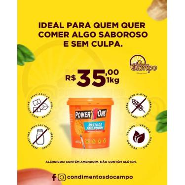 Imagem de Pasta de Amendoim Crocante  Power1one - Power one