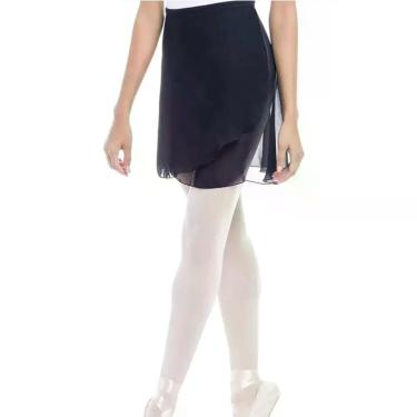 Imagem de Saia Ballet Só Dança Transpassada Crepe 5173 Adulto, Gg, Preto