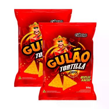 Imagem de Salgadinho Gulão Tortilla Queijo Nacho 50g  Kit com duas unidades - Gu