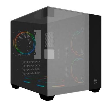 Imagem de Gabinete Gamer Aquário Bluecase BG-059BBX Vegas - Vidro Panorâmico - Micro ATX - Preto