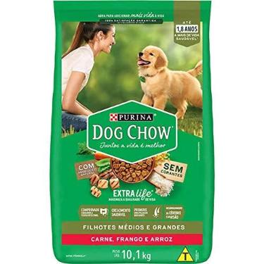 Imagem de Ração Cães Filhotes Médios e Grandes DOG CHOW Carne e Frango 10,1kg (Embalagem pode variar)