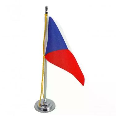 Imagem de Mini Bandeira De Mesa Da República Tcheca 15 Cm Poliéster