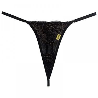 Imagem de Calcinha Fio Dental Em Renda Com Bijuteria Atrás Em Strass Absinto Dourado - Lingerie Sensualle