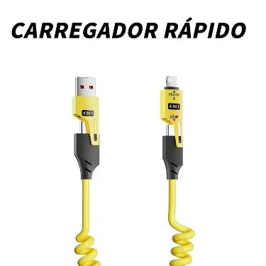 Imagem de Carregador Para iP Tipo C Cabo 4 Em 1 Carregamento Rápido Escalável Tr