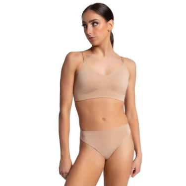 Imagem de Capezio Sutiã feminino transparente sem costura com alças de transição, Nude., G