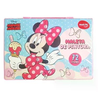 Imagem de Estojo Maleta De Pintura Infantil Minnie 72 Peças Sorvete Rosa - Molin