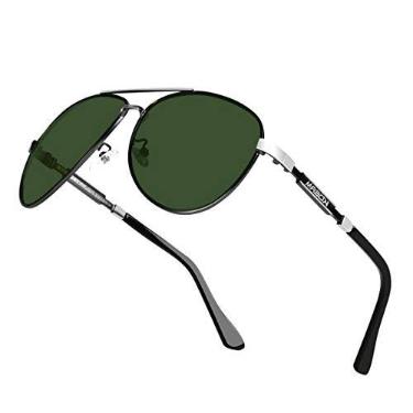 Imagem de Óculos de Sol Masculino KDEAM Estilo Clássico Aviador Piloto com Proteção Uv400 Polarizados (C6)
