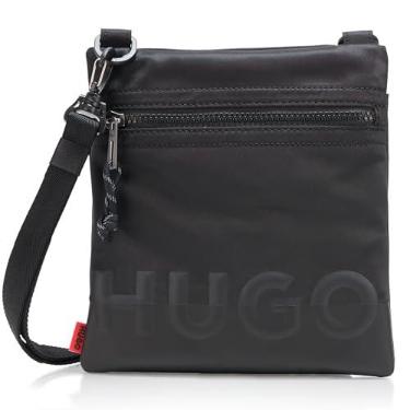 Imagem de HUGO, Mini bolsa tiracolo com logotipo da Shade, brilho preto, PCE.