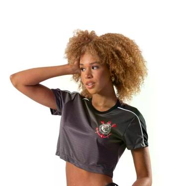 Imagem de Camiseta Cropped Corinthians Mito Feminina - Braziline, Chumbo, G