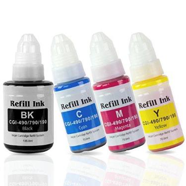 Imagem de Refil de tinta de tinta 4PK 70 ml compatível com GI-290 (preto 135 ml/Ciano Magenta Amarelo 70 ml) por ALLINKTONERPIXMA G4200, PIXMA G3200, PIXMA G2200, PIXMA G1200 Impressoras