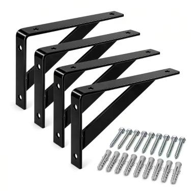 Imagem de Kit 4 Mãos Francesas 25x15cm Reforçadas para Prateleira Branco ou Pret