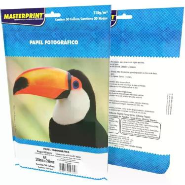 Imagem de Papel Fotografico INKJET A4 GLOSSY 115G - Masterprint