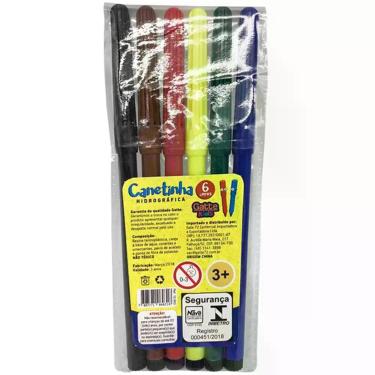 Imagem de Caneta Hidrográfica Hidrocor KIDS 6 Cores Pacote com 12 - Make M