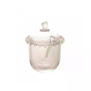 Imagem de Acucareiro De Cristal Com Colher Coracao 210ml - Lyor