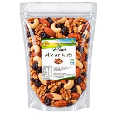 Imagem de Mix De Nuts Amêndoas/Caju/Pará/Nozes/Uva Passa 500g Wenutri | 500 g - 5 ingredientes selecionados - Sabor e crocância - Vegano - Sem glúten - Qualidade premium - Prático dia a dia